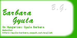 barbara gyula business card